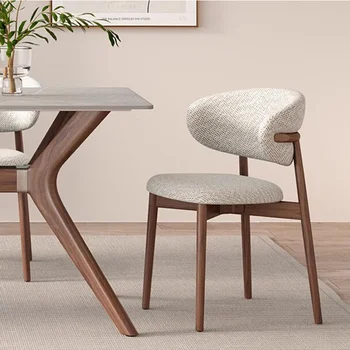 Miegamasis Ergonomiškos valgomojo kėdės dizainas Atsipalaiduokite Elegantiška medinė kėdė Biuras Nordic Mobile Sillas Para Eventos Balkono baldai