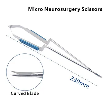 Mikro žirklės Nerūdijančio plieno neurochirurgijos instrumentai Mikrochirurginės žirklės Instrumentai
