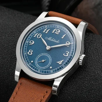 Militado VD78 Movement Quartz Watch Fashion Classic Leather Strap Nerūdijančio plieno laikrodžiai Neperšlampami 100m suknelės rankinis laikrodis