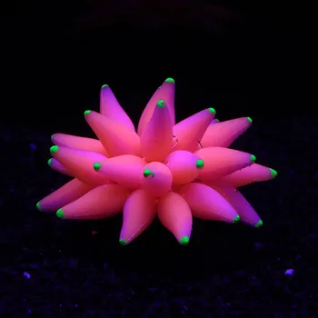 Modeliavimas Burbulinis koralas Dekoratyvinė fluorescencija Minkštas minkštas akvariumas Koralas Spalvingas silikonas Šviečiantis jūros Anemone akvariumo dekoras