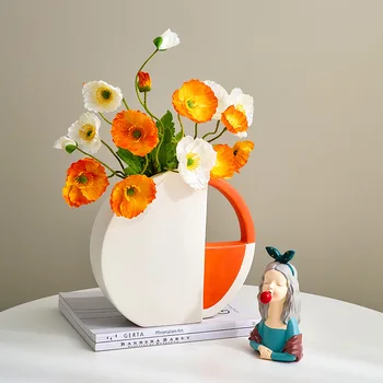 Modernus menas Šilko šalikas Rankinė Keramika Vaza Šiaurės šalių namų dekoras Gėlių vazonas Biuro aksesuarai Svetainės dekoravimo kambario dekoras