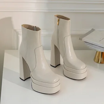 Modx Prabangus dizaineris Chelsea Chunky kulnas Moteriška dvisluoksnė platforma Kulkšnies batai Madingi batai Moteriški batai