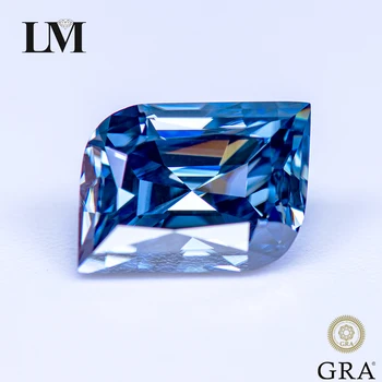 Moissanite akmens lapų pjaustymas Royal Blue Primary Color Gemstone GRA sertifikuotas laboratorijoje išaugintas deimantas 