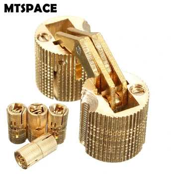 MTSPACE 4vnt/komplektas cilindriniai 8mm variniai statinės vyriai Paslėpta spintelė Paslėpti nematomi žalvariniai vyriai durų spintelei 