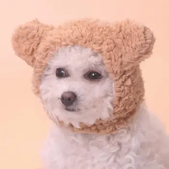 Naminių gyvūnėlių galvos apdangalai Stilinga šuniuko kepurė Augintinio galvos apdangalas su meškos ausimis Dekoro dėvėjimas Atspari šuniuko kepurė
