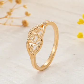 Nauja mada Aukso spalva Tuščiavidurė širdis Mamos pirštų žiedai moterims Motinos laiškai Didelis žiedas Gimtadienio šventės dovanos 2023