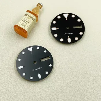 Naujas NH36 ciferblatas mechaninis laikrodis modifikuotas 007 juodas rožinis auksas žalias šviečiantis pažodinis laikrodžio priedas skersmuo 28.5mm