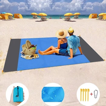 Neperšlampama kišeninė paplūdimio antklodė, sulankstomas kempingo kilimėlis, nešiojamas lengvas čiužinys, lauko iškylų kilimėlis, smėlio paplūdimio kilimėlis,