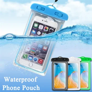 Neperšlampamas telefono maišelis Swim Bag telefono dėklas, skirtas 5.2-6.4inch mobiliojo telefono dangteliui Universalus povandeninis skaidrus sauso krepšio telefono dėklas