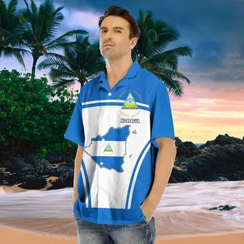 Nikaragva Individualizuoti vyriški drabužiai Marškiniai 3D spausdinti Vyriški marškiniai Laisvalaikio marškiniai Hip Hop Tops Vyriški trumpi marškiniai/Vyriškas ilgas shir