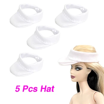 NK 5 vnt./Komplektas Naujos beisbolo kepuraitės Madinga balta skrybėlė Laisvalaikio vakarėlio galvos apdangalai Barbės lėlių vakarėlio žaislai
