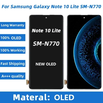OLED ekranas Samsung Galaxy Note 10 Lite, LCD ekranas, jutiklinio ekrano skaitmeninimo įrenginio surinkimas, naujas, 6.7 
