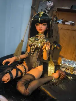Original Bast 1/4 Bjd Dolls Fantasy Ancient Egypt Paslaptingas kovos stilius Cat Guard Kilnojamasis modelis Makiažo dervos dovanos