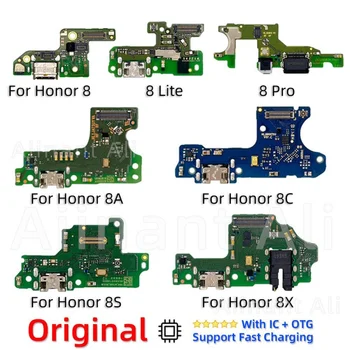 Original USB Fast Charger Dock Connector Įkrovimo plokštė Flex kabelis, skirtas Huawei Honor 8 Lite Pro 8A 8C 8S 8X Max 2019 telefonų dalims