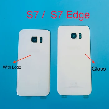 Originalas su logotipu, skirtas SAMSUNG Galaxy S7 G930F / S7 EDGE G935F Galinio stiklo akumuliatoriaus dangtelio galinių durų korpuso dėklas