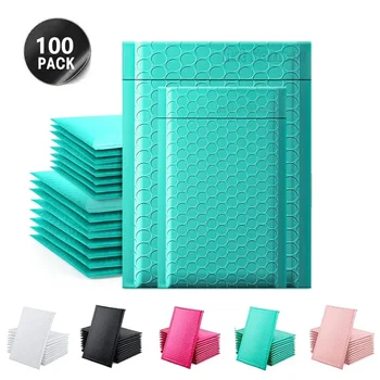 Pack Business Wrap Packaging Delivery Pink Package Mailers Products Envelope Bags 100pcs To Bubble Shipping Blue Small Supplies