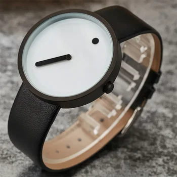 Paidu Laikrodis Fashion Design Dot Matrix Watches Vyriški laisvalaikio sportiniai laikrodžiai Odinė juosta Kvarciniai rankiniai laikrodžiai Vyrai Relogio Masculino