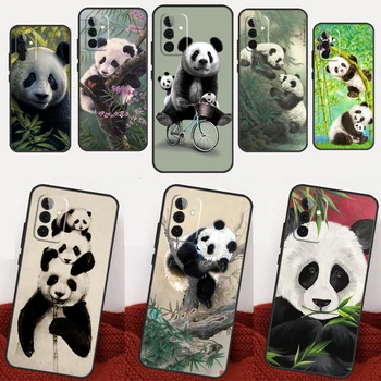 Panda Animal Cute Bear dėklas, skirtas Samsung Galaxy A34 A54 A14 A24 A12 A22 A32 A52 A51 A71 A73 A53 A33 A23 A13 Dangtelis
