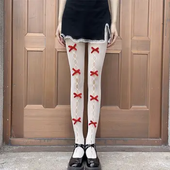 Plonos tinklinės kojinės mergaitėms Lolita nailonas Japoniškas stilius Y2k Moterims Tinklinės pėdkelnės Moteriškos kojinės Moteriškas trikotažas Peteliškės Pėdkelnės