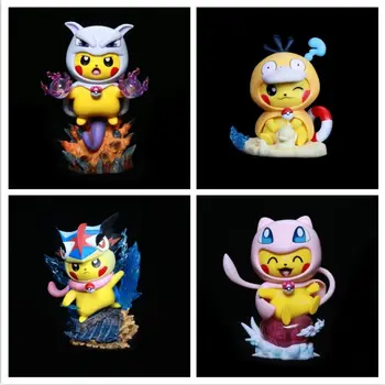 Pokemon Pikachu Cos Greninja Psyduck Anime figūrėlė Gk Kawaii Manga statula PVC veiksmo figūrėlė Kolekcinio žaislo modelio dovana