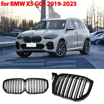 Priekinės inkstų grotelės BMW X5 G05 2019 2020 2022 2023 Priedai M Look Blizgus Juodas Automobilio keitimas Lenktyninės grotelės Blizgus Juoda