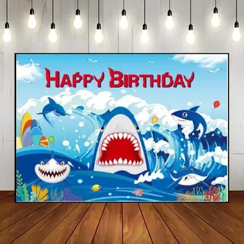 Ryklys po jūra Pasirinktinis gimtadienio fonas Žaidimo fonas Kūdikio dušas Reklamjuostė Fotografija Fonai Dekoravimo vakarėlis Foto berniukas