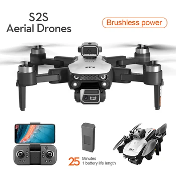S2S Dron 4K ESC HD dvigubos kameros variklis be šepetėlių 360° kliūčių išvengimo RC dronas su fotoaparatu Profesionalus sulankstomas kvadrokopterio žaislas