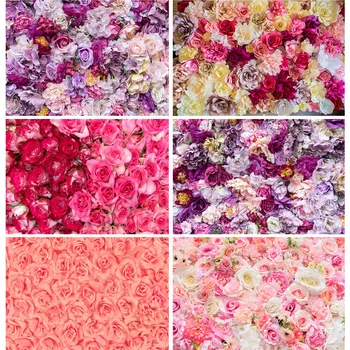 SHENGYONGBAO Laimingos Valentino dienos fotografija Fonai Romantiška gėlių siena Rožės Vestuvių meilužis Foto studija Fonas QM-03