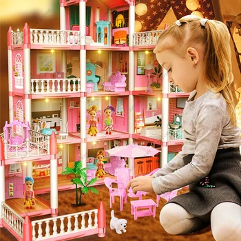 Simuliacinis lėlių namas Vila apsimesti žaidimu Surinkta pilis Vadovas Princesės mergaičių gimtadienio dovanos Žaislai Vaikai