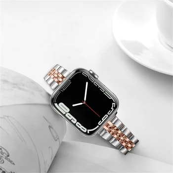 skirta Apple Watch 41mm 40mm 38mm juostos nerūdijančio plieno dirželis, skirtas iWatch SE apple watch Series 7/6/5/4/3 45mm 44mm 42mm apyrankė