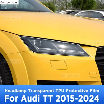 skirta AUDI TT 2015-2024 automobilio išoriniams priekiniams žibintams, apsaugantiems nuo įbrėžimų, priekinis žibintas, skaidrus TPU apsauginės plėvelės priedų lipdukas