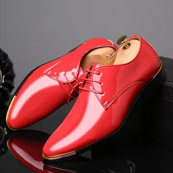 Smailūs kojų pirštai Vyriški odiniai batai vyrams Vestuvinių batų dizaineris Sheo for Men Patent Vyriški batai Socialiniai batai Vyriški Zapatos Para Hombres