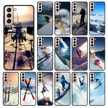Snow Die slidinėjimo snieglenčių sportinis telefono dėklas, skirtas Samsung Galaxy S23 S22 S20 Ultra S20 S22 Plus S21 S10E S20 FE Note 10Plus 20 Ultra