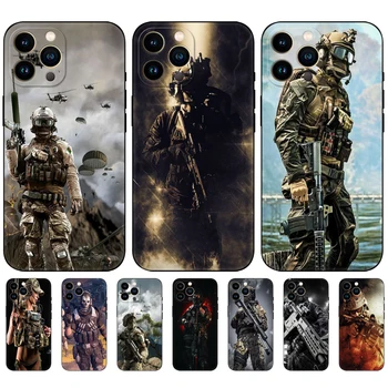 Soldier Black tpu Case For Honor 8a 8X Prime 8s 9 10X Lite 9A 9C 9X Premium Pro 9S Case Cover Warfare mobiliųjų telefonų dėklai
