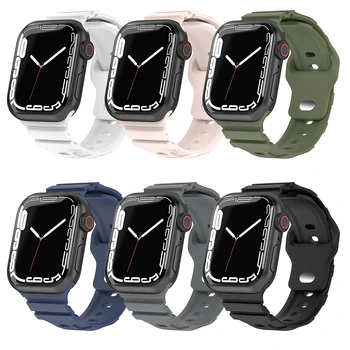 Sportinė minkšta silikoninė apyrankė, skirta Apple Watch Ultra 49mm 44 45mm 42mm 41mm 42mm 38mm Watch Strap IWatch Series 8/7/6/5/4/3 Apyrankė
