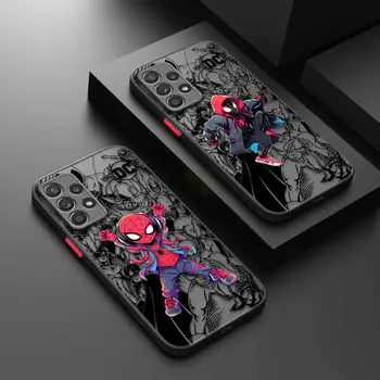 Telefono dėklas, skirtas Samsung Galaxy A54 A53 A52 A13 A32 A12 A34 A71 A51 A23 A73 A22 A50 A24 5G Matinis apvalkalas Marvel Spiderman Deadpool