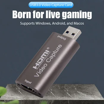USB 3.0 Vaizdo įrašymo plokštė Su 4K HDMI suderinamas vaizdo įrašų griebtuvas Tiesioginio srauto dėžutės įrašymas PS4 XBOX telefono žaidimo DVD HD kamera