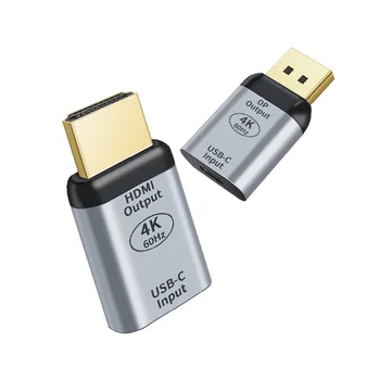 USB-C įvestis į HDM1 / DP1.4 išvesties adapterį Ultra HD 4K@60HZ C tipo moteriškas į HDM1 DP vyriškas keitiklis, skirtas Android Windows Samsung