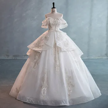 vestuvinė suknelė Nuotakos rūmų stilius Nuotakos suknelės Elegantiškos ir gražios moteriškos suknelės Bu10352