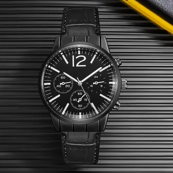 Vyriškas laikrodis Klasikinis šaunus juodas baigimo koledžas Vyriškas analoginis kvarcinis rankinis laikrodis Minimalistinis atsitiktinis universalus kasdienis verslas