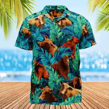 vyriškų lapų raštas Elegantiški havajietiški marškiniai trumpomis rankovėmis oversize vintažinė paplūdimio palaidinė jaunimo laisvalaikio socialinis Harajuku Y2k drabužiai