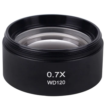 WD120 0.7X Trinokulinis stereo mikroskopas Pagalbinis objektyvo objektyvas Barlow objektyvas 48mm sriegis