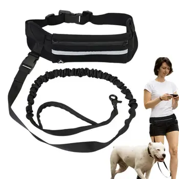 Šunų vaikščiojimo diržas Reguliuojami pakinktai Šunų virvės juosmens diržo maišelis Profesionali virvė šunims Vaikščiojimas lauke Bėgimas naminių gyvūnėlių reikmenys