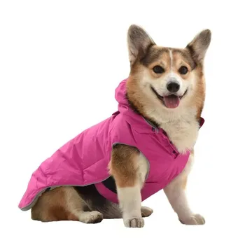 Žieminiai naminių gyvūnėlių kailio drabužiai šunims Žieminiai drabužiai su nuimamu 