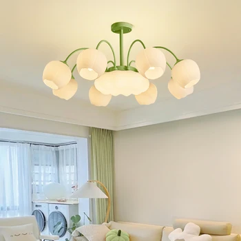 AFRA Modernūs šviesiai žali lubų pakabinami šviestuvai Kūrybinio dizaino šviestuvas LED namų miegamajam