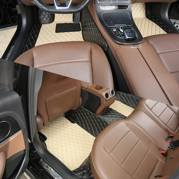 Automobilinis grindų kilimėlis Audi A4 B8 2010 2011 2012 2013 2014 2015 2016 Deimantinis kilimas Neperšlampamas moters kojų pagalvėlės Auto odinis aksesuaras