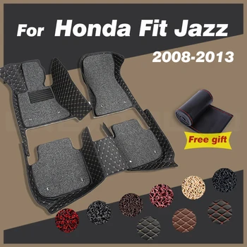 Automobilių grindų kilimėliai Honda Fit Jazz 5 vietų 2008-2013 12 11 10 09Auto pėdų pagalvėlės Individualūs kilimai Interjero aksesuarai Apdailos dalys
