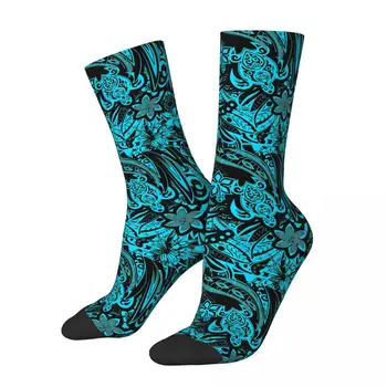 Havajų Polinezijos Teal genčių siūlai Retro Harajuku Samoan gatvės stiliaus naujovė Atsitiktinė įgula Pašėlusių kojinių dovana Atspausdinta