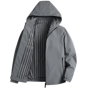 Klasikinis 2023 m. pavasario ruduo Naujos vyriškos striukės su gobtuvu su gobtuvu Verslas nuimami paltai su gobtuvu Apatiniai drabužiai Laisvalaikio vėjo striukės viršutiniai drabužiai