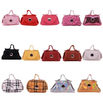 Lėlių krepšio priedai Barbies lėlių krepšys 14Color nešiojamas mini pirkinių krepšys, tinkamas drabužių priedams